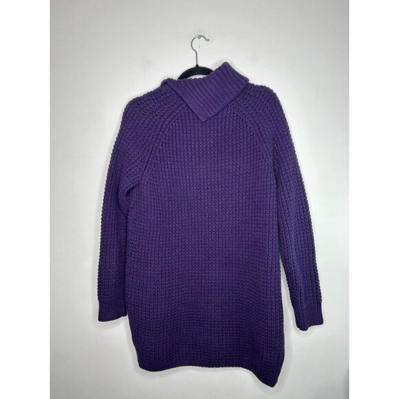 Lands' End Women's Oversized Cowl Neck Sweater Purple Cable Knit Size Med… - Picture 9 of 9